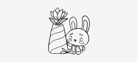 Free Procreate Coloring Page: Bunny With Plant #1 - Download Now