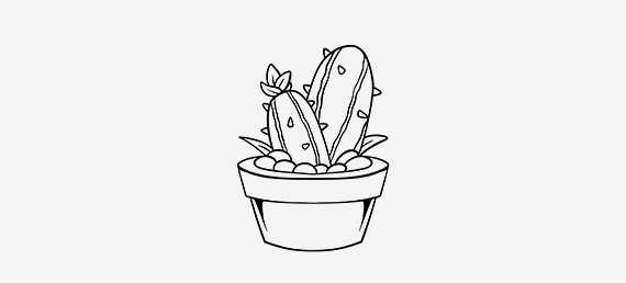 Free Procreate Coloring Page: Cactus #1 - Download Now