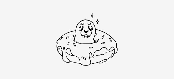 Free Procreate Coloring Page: Donut Seal Peek #1 - Download Now