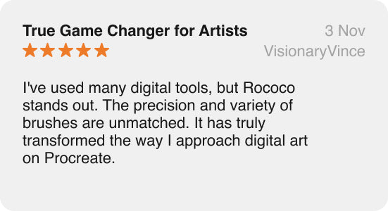 User testimonial image commending Rococo for its user-friendly interface and innovative features